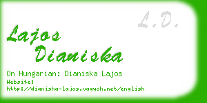 lajos dianiska business card